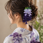 つまみ細工　髪飾り　藤の花