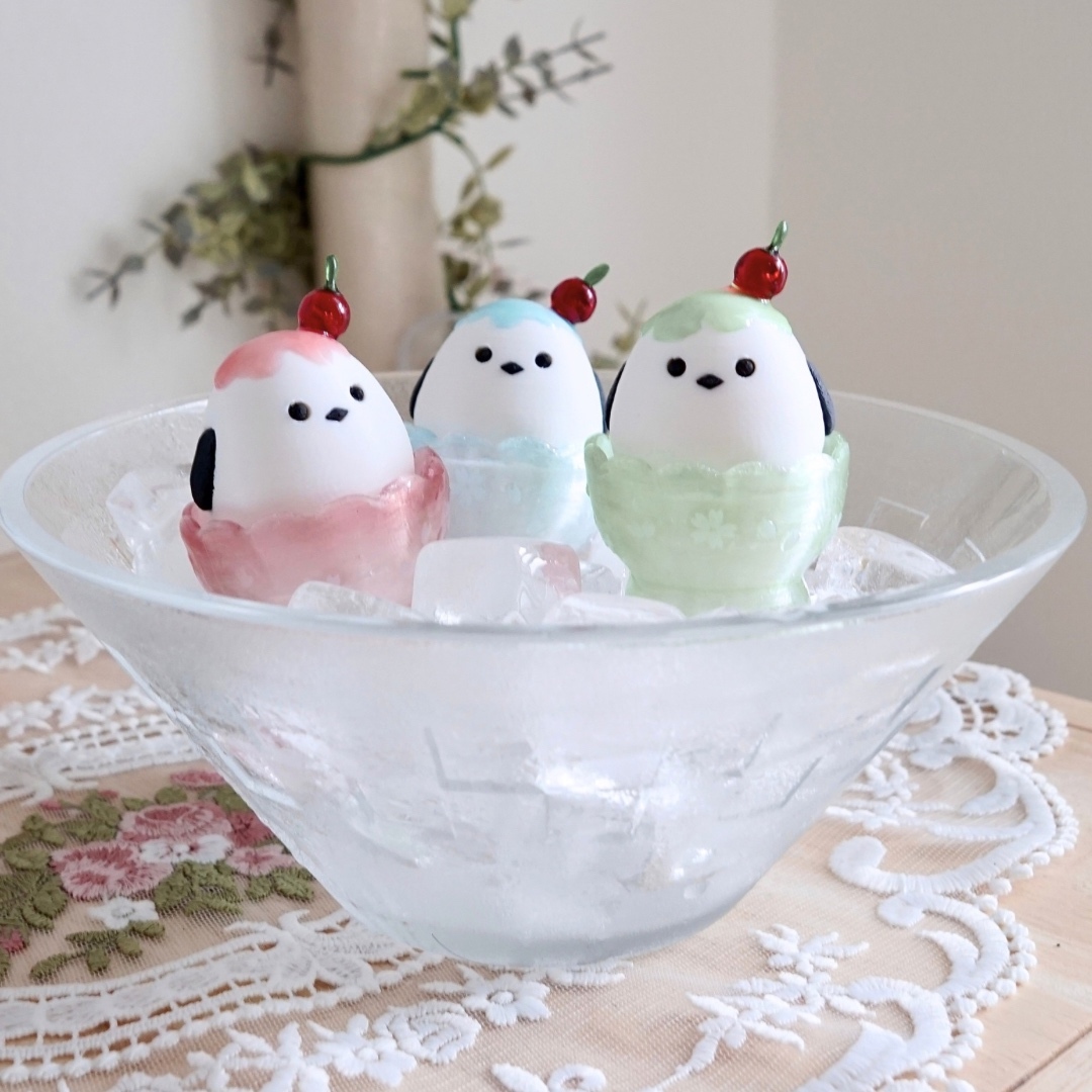 かき氷シマちゃんクリッカー】 シマエナガ ミニチュア ギフト カチカチ