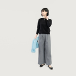 グレーデニムでシックに 岡山デニム ライトグレー ワイドパンツ ●SILS●
