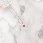 【silver925×サージカルステンレスネックレス】レア1点もの！ビルマ産ルビーのシンプルネックレス
