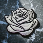 【ワッペン】ホワイト 薔薇 ローズ 刺繍ワッペン アイロン接着 白 手芸 装飾 アイロンワッペン 白 刺繍 手芸用品 ハンドメイド