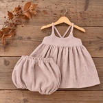 ひまわりのフリルキャミワンピース　80〜120size   ( 子供服 ワンピース 夏服 ひまわり 花柄 80 90 100 110 120 ギフト プレゼント 誕生日 半袖 ノースリーブ フリル