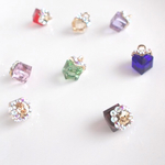 再販*選べる9ｶﾗｰ□宝石箱*キューブネックレス