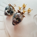 お試し価格 本物のお花入りいちごのイヤリング/ピアス