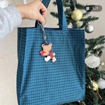 ♡お客様専用ページ♡SALE中♡縦型トートバッグ　A4サイズ　青系チェック柄入園入学　ネイビー　チェックシンプル　男の子　女の子　サイズ変更可　上品　お受験風　小学校　幼稚園　子どもとお揃い