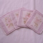 完成品☆パープルローズコースター4枚セット