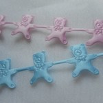 Bearリボン　ピンク＆ブルー　22ｍｍ　3ｍ