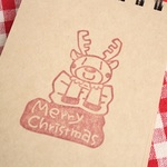 【送料無料】トナカイクリスマスブーツのはんこ 
