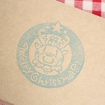 トナカイ「merry christmas!」はんこ 