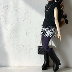 ドール服　22cmドール　着せ替え服　アウトフィットニットトップス　ショートパンツ　コーデセット