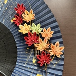 つまみ細工　髪飾り　紅葉｜コーム　グラデーション｜正絹