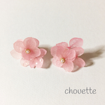紫陽花ミニブーケピアス＊ピュアピンク＊