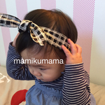 [New] ヘアバンド♡リバーシブル♡手書き風チェック♡モノトーン♡