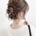 C【2点セット】シルバー　ポニーフック　ヘアカフ
