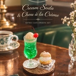 選べる✩.*˚クリームソーダ&シュークリームのセット ミニチュアスイーツ レトロ喫茶