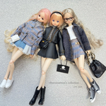 A オーバーサイズ　デニム　シャツ　のみ　ジャケット　コート　ピュアニーモ　リカちゃん　　ワンピース　ドール　