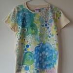 ☆女性Lサイズ ☆ フワリなお花☆手描きTシャツ☆
