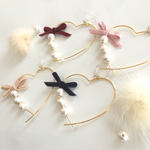 winter ribbon pearl♡ノンホールピアス