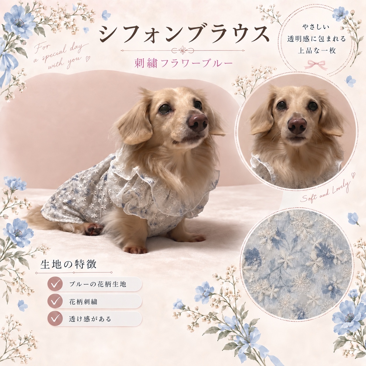 犬服☆ ワッフル フリル タンク グレージュ ダックス チワワ パピー