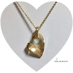 SWAROVSKI💛ハートペンダントネックレス ゴールデンシャドゥ
