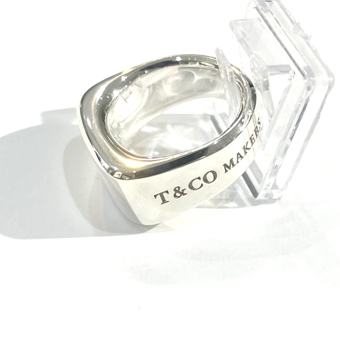 tiffany メイカーズ　シルバーリング　Ag925 希少【TIFFANY&CO】【17号】2949 T & CO MAKERS メイカーズ シグネット