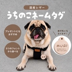 国産レザーのうちの子タグ🐶🏷️犬 迷子札 本革 ネームタグ 名入れ 首輪 刻印 レザー オーダーメイド プレゼント 軽量　カスタム自由　オリジナルタグ　住所　電話番号　命綱