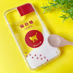  にゃんこのキラキラお砂糖グリッターケース　スマホケース 猫 プチギフト 記念日 猫の日 メンズ 名入れ iPhone16e iphone16 iphone17 air
