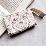 インド刺繍　リングファスナーのじゃばらお薬ポーチ｜カードも入る4ポケット収納｜お薬手帳・常備薬・マイナンバーカード収納に◎