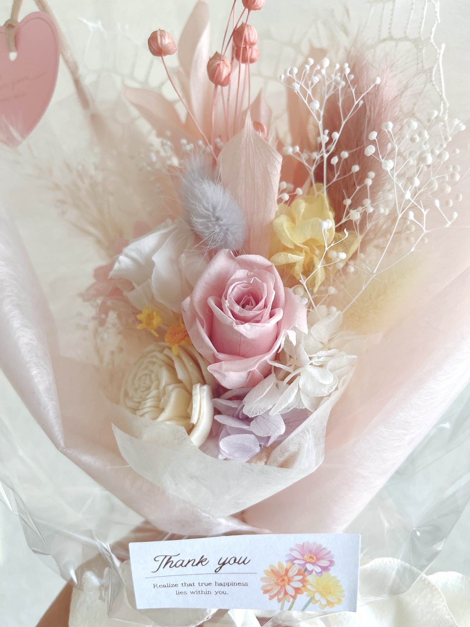 ギフトブーケ 32cm ラッピング済 プリザーブドフラワー スワッグ 花束