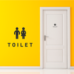 【賃貸でも】TOILET ドア サインステッカー│シンプルアイコン│トイレ ドア用