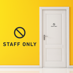 【賃貸でも】STAFF ONLY ドア サインステッカー│シンプルアイコン│スタッフオンリー ドア用