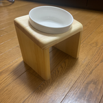 LetsKotaro様専用フードスタンド　フードテーブル　木製　餌台　餌入　水入れ　ご飯台