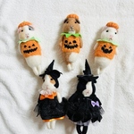 羊毛フェルトのハロウィンモルモット (かぼちゃ、魔女っ子)