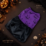 完成品セール♡DMサイズくらい ハロウィンパンプキン柄 パープル チュールワンピース 犬服 ドッグウェア ダックス 胴長