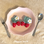 【数量限定】いちごヘアクリップ2個セット　＊いちごコーデ　いちご狩り　ベビー　キッズ　親子お揃い　リンク　バレンタイン　出産祝い　プレゼント　ギフト＊