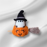 ハロウィン　シマエナガとカボチャほうき！