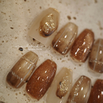 nuance brown check 🤎ﾈｲﾙﾁｯﾌﾟ 大人ネイル　冬　秋チェックネイル　ニュアンス　ブラウン　キラキラネイル　マグネット　ぷっくり