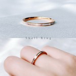 ＊*海の宝石＊*ピンクゴールドの貝殻 リング シェル 指輪 ステンレス 〈単品価格〉