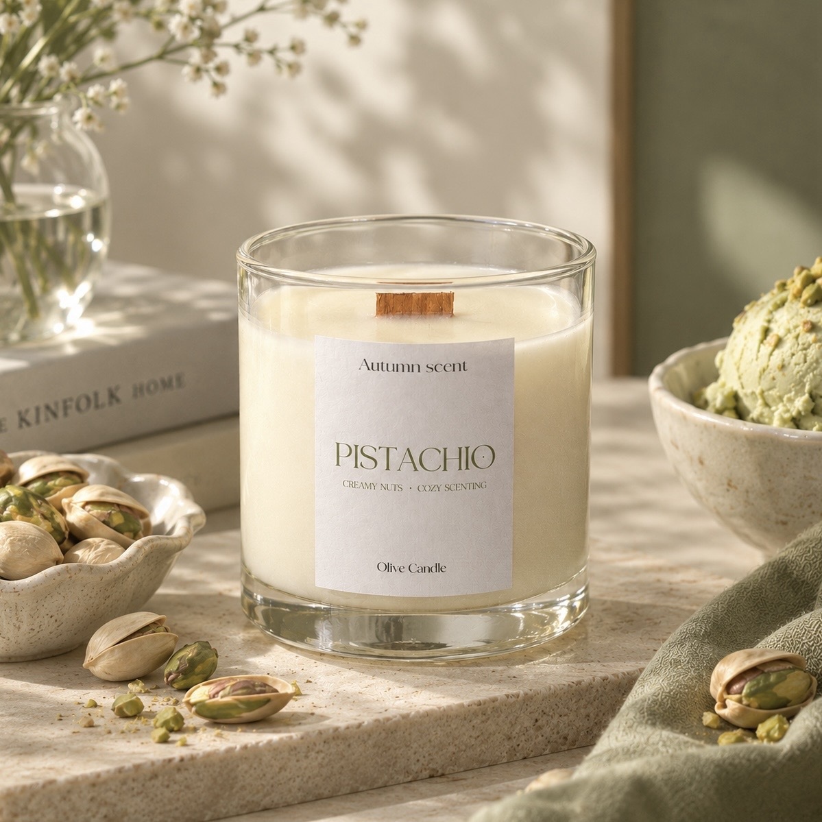Pistachio Étoiles キャンドル　限定品 秋限定】Autumn Pistachio - ピスタチオキャンドル - Olive candle