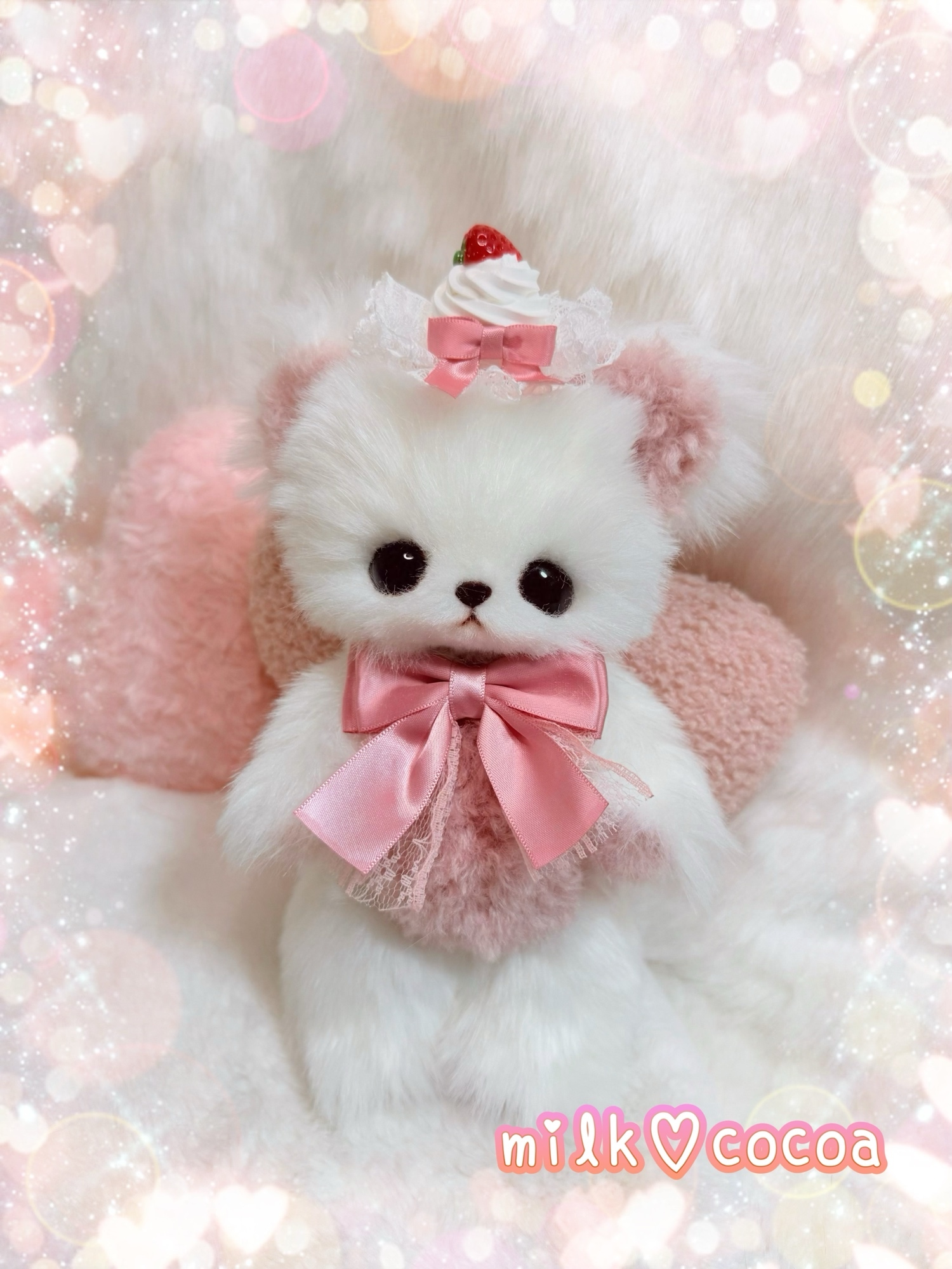 ☆*:.｡. milkcocoa.｡.:*☆ふわふわ☆いちごのショートケーキベビーくま