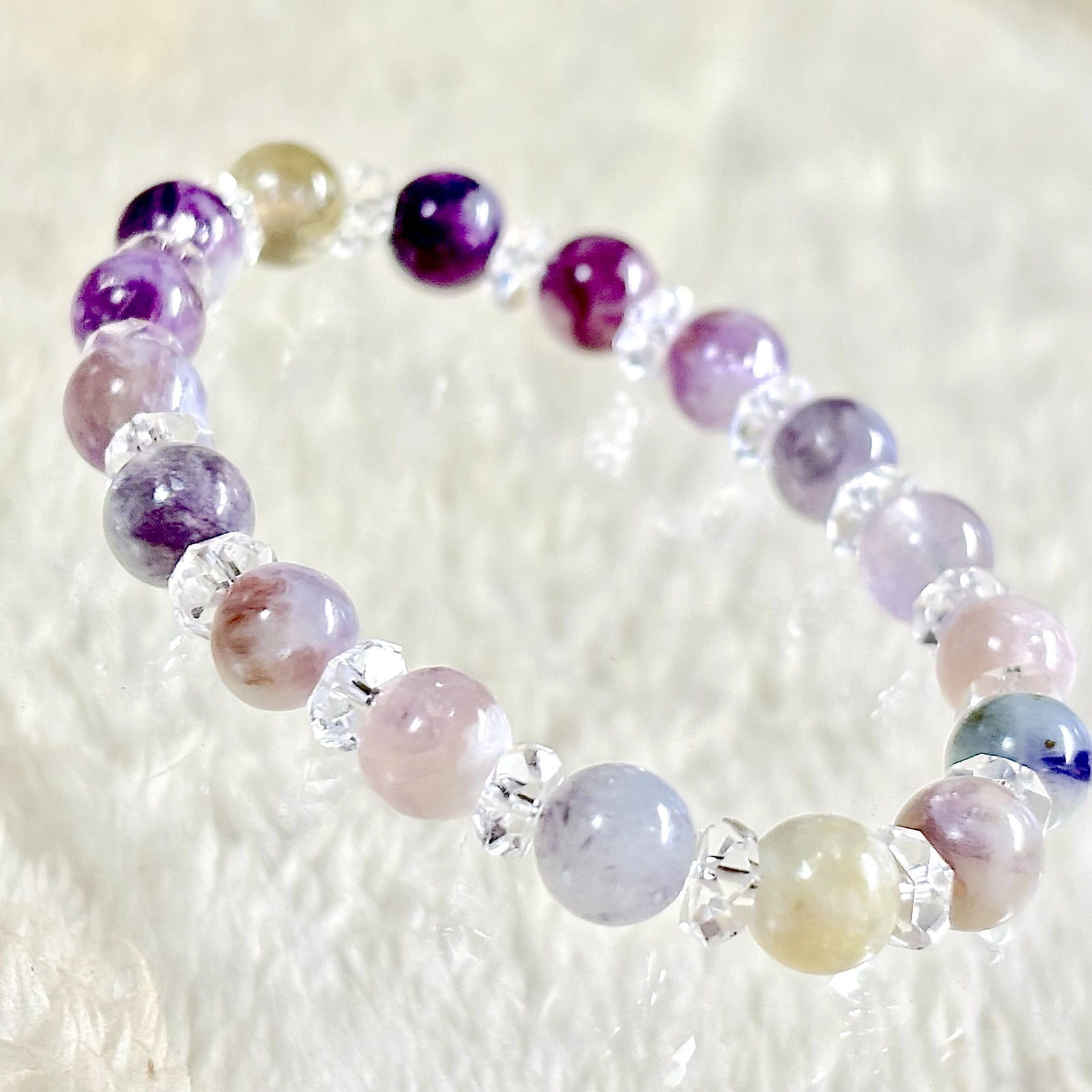 【希少石/最強品質】MIXレピドライトシリカ＊約11mm＊　天然石ブレスレット ⭐️希少石レアCOLOR Mix⭐️レピドライトシリカ⭐️天然石