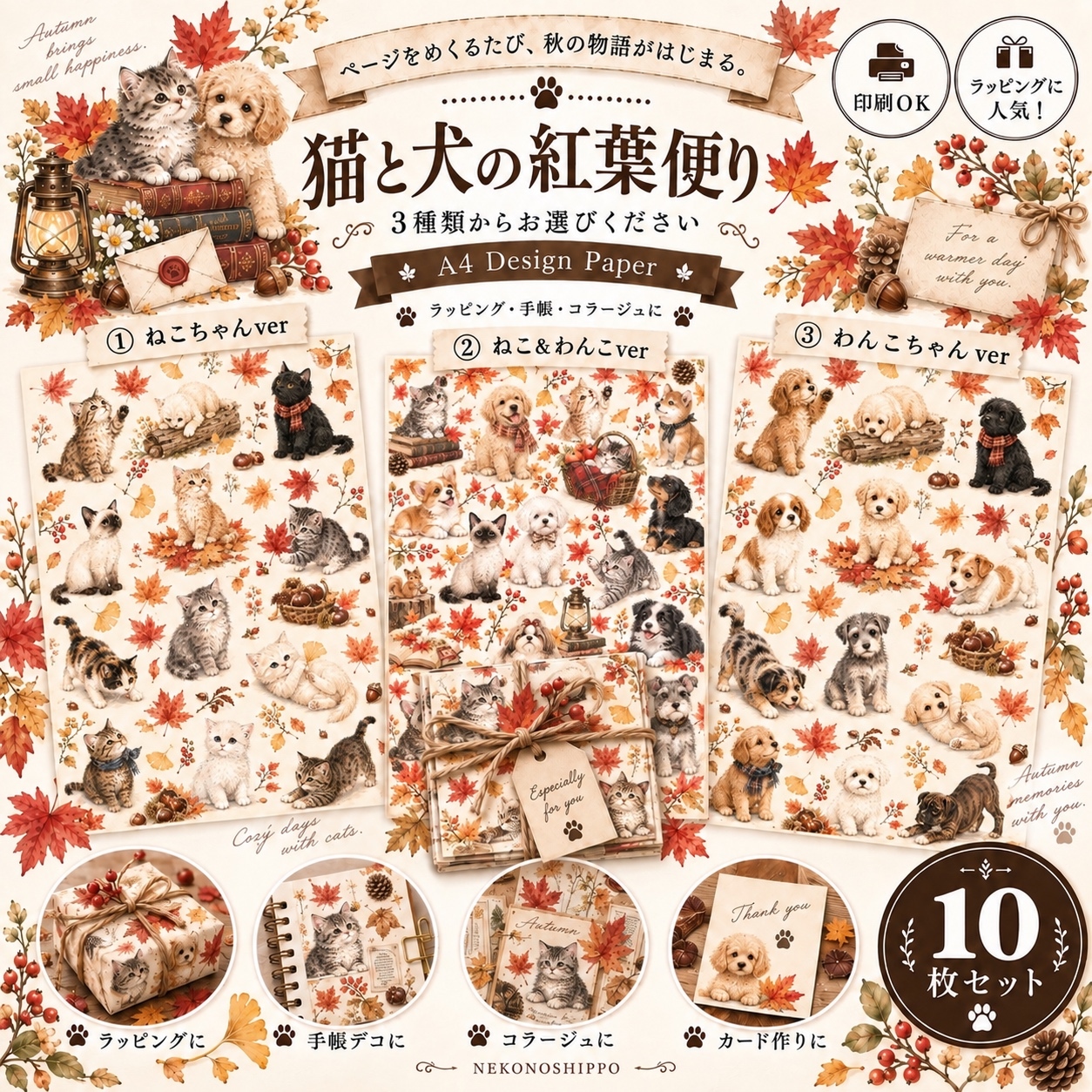 💗人気！残り5セット💗🐾マヌルネコのデザインペーパー🐾/デザイン