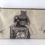 猫ミシン　ぺたんこラミネートポーチ　