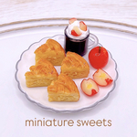 🍃minne限定出品🍃🍎アップルパイスイーツセット（お皿なし）ミニチュアスイーツ　フェイクフード　ミニチュアケーキ　フェイクスイーツ