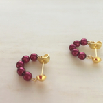 再販4❤️ボルドーシンプルラウンドピアス