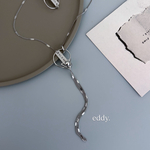 9月12日21時発売【 eddy. 】エディ　ネックレス　ペンダント　フリンジ　ロングネックレス　個性的　シック　オールステンレス　2way ALL IS WELL.