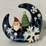 お月様シリーズ　＊雪降る夜のクリスマス＊　#minne_new  陶器　