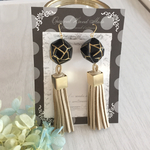 大きめアンティーク調ビーズ🌟タッセルピアス
