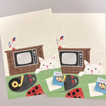 ねことテレビポストカード2枚セット