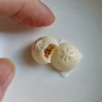 ミニチュア　かじりかけ肉まん